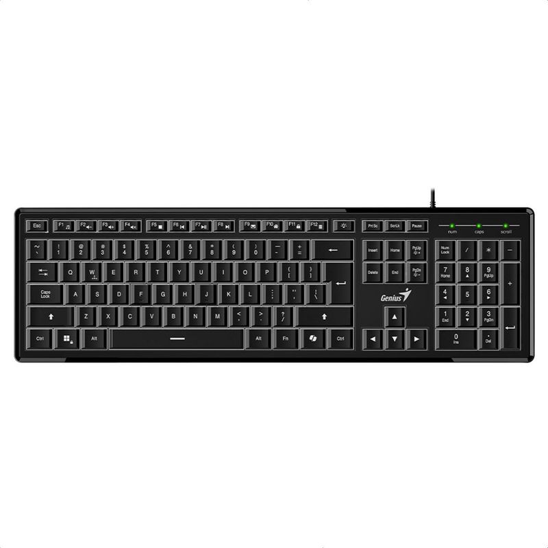 GENIUS - Teclado Delgado Y Retroiluminado Genius Slimstar 820 - 12 Fn