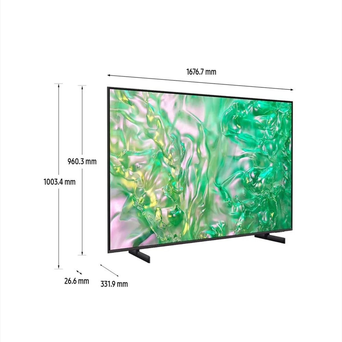 SAMSUNG - Televisor Samsung Smart tv 75Du8000 4k Control Por Voz Recargable Solar