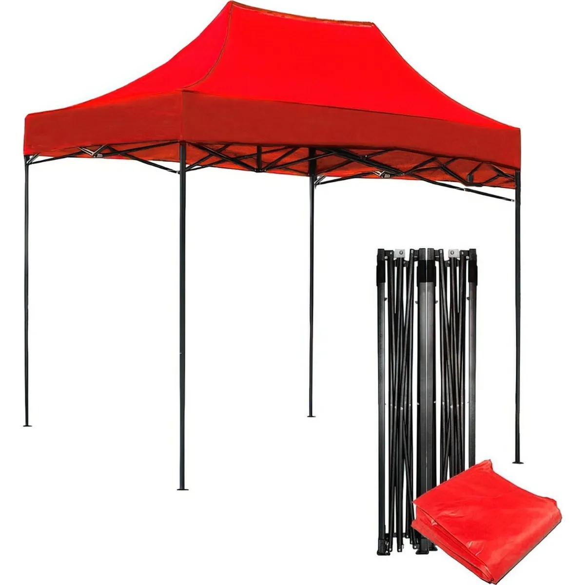 JARDIMEX - Toldo Plegable 3x2 Impermeable Ajustable Araña Rojo