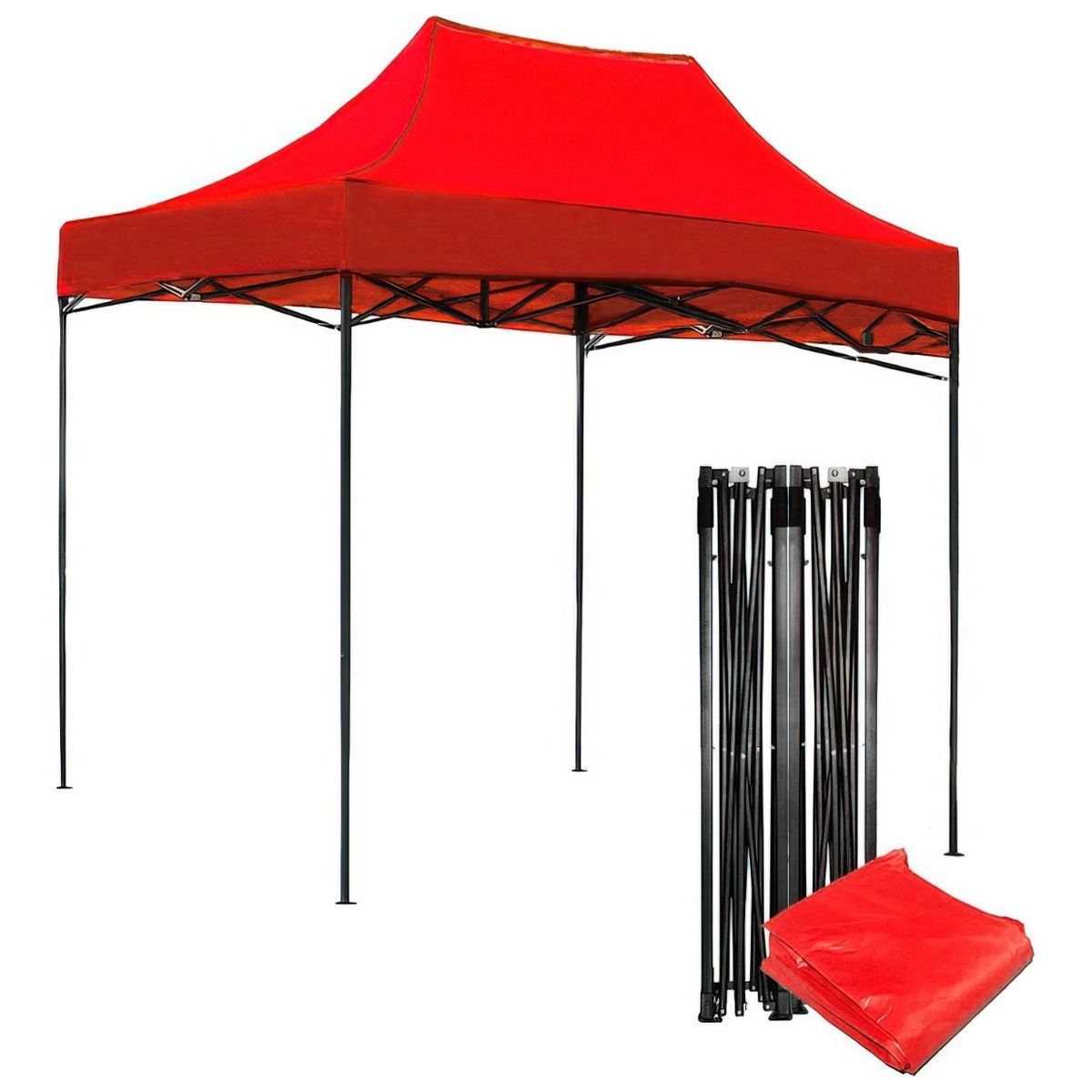 JARDIMEX - Toldo Plegable 3x2 Impermeable Ajustable Araña Rojo