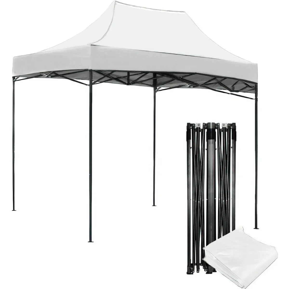 JARDIMEX - Carpa Toldo 2x3 Reforzado Plegable Impermeable Jardin Blanco