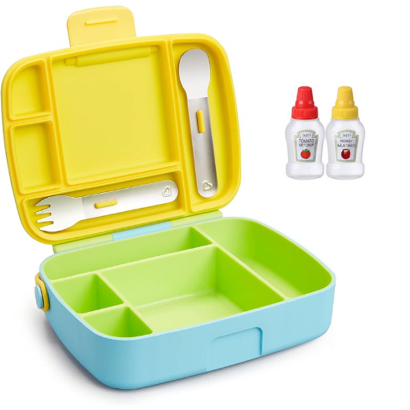 MUNCHKIN - Lonchera Bento Munchkin Escolar Con Cubiertos Niños Salsero