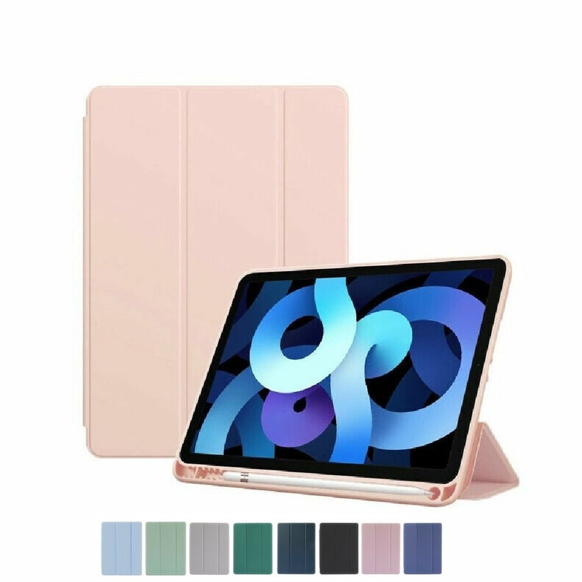 GENERICO - Estuche Protector Tipo Smart Cover Magnético Para Ipad Air 4 Y Ipad Air 5 10.9 - Color Rosado