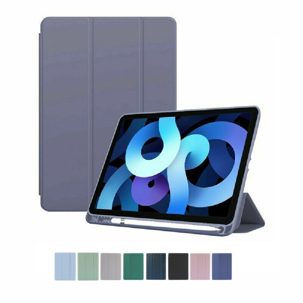 GENERICO - Estuche Protector Tipo Smart Cover Magnético Para Ipad Air 4 Y Ipad Air 5 10.9 - Color Azul Lavanda