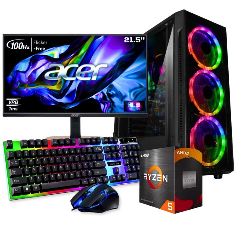 POWER GROUP - Torre Cpu Gamer Ryzen 5 4600g Vega Ssd 1Tb Mem 16gb Led Pc