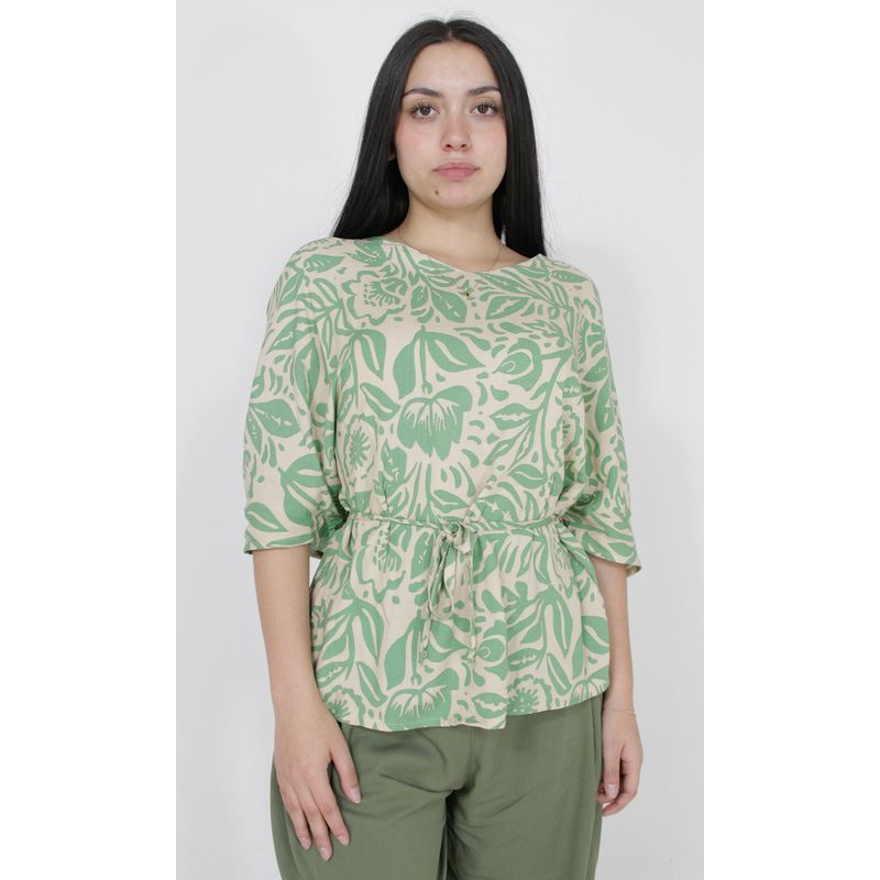 L Y H - Blusa Para Mujer Manga Corta Verde Marca L&H