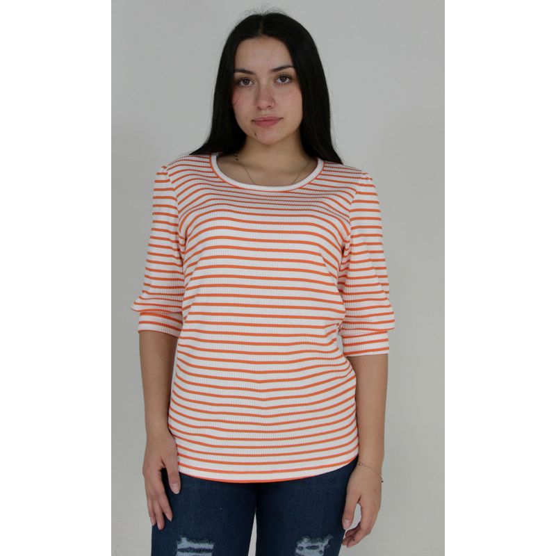 L Y H - Camiseta Para Mujer Manga 34 Naranjo Marca L&H
