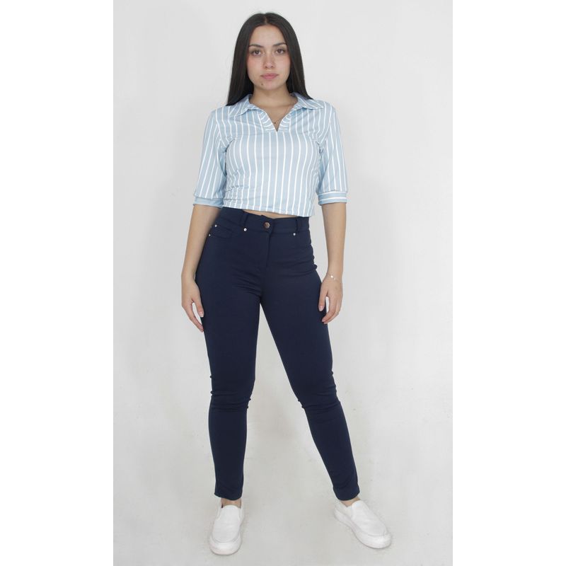 L Y H - Pantalon Para Mujer Azul Marca L&H