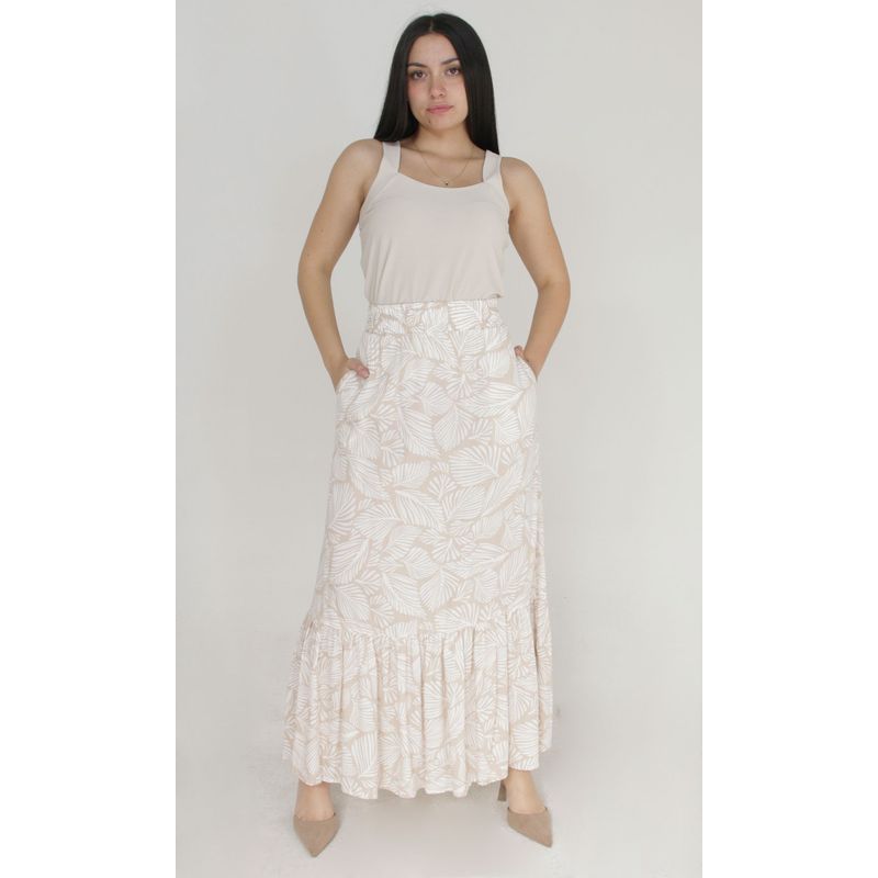 L Y H - Falda Para Mujer  Beige Marca L&H