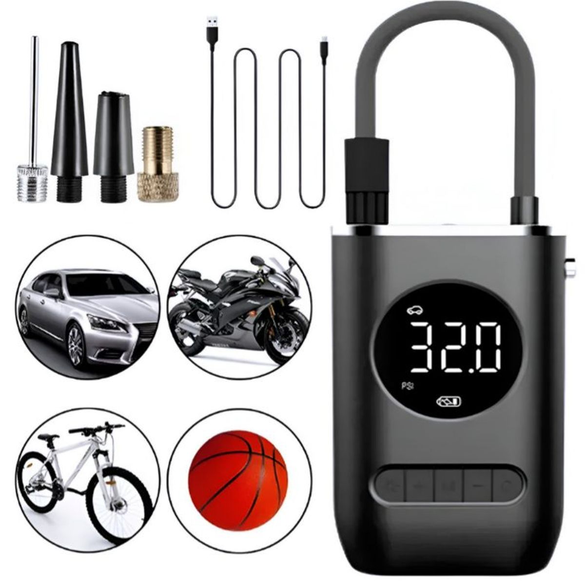 GENERICO - Bomba Compresor Portatil De Aire Inalámbrico Para Llantas