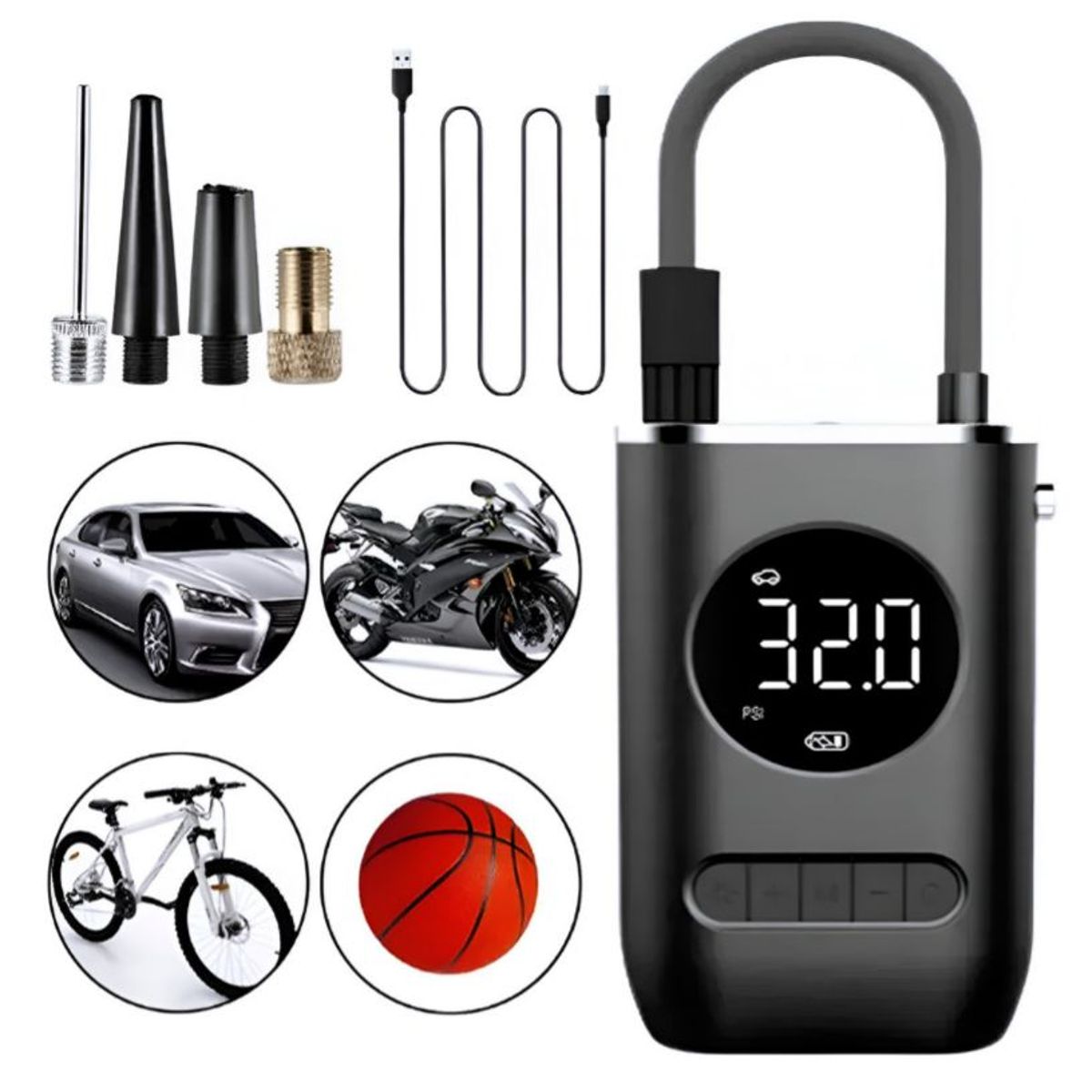 GENERICO - Bomba Compresor Portatil De Aire Inalámbrico Para Llantas