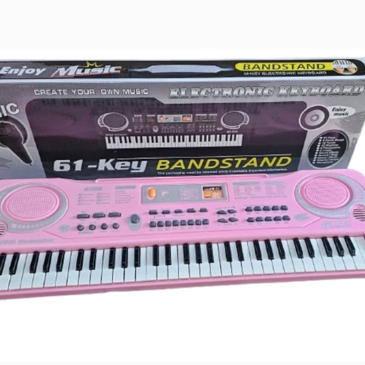 GENERICO - Piano juguete niña 61 teclas rosado 54 cm