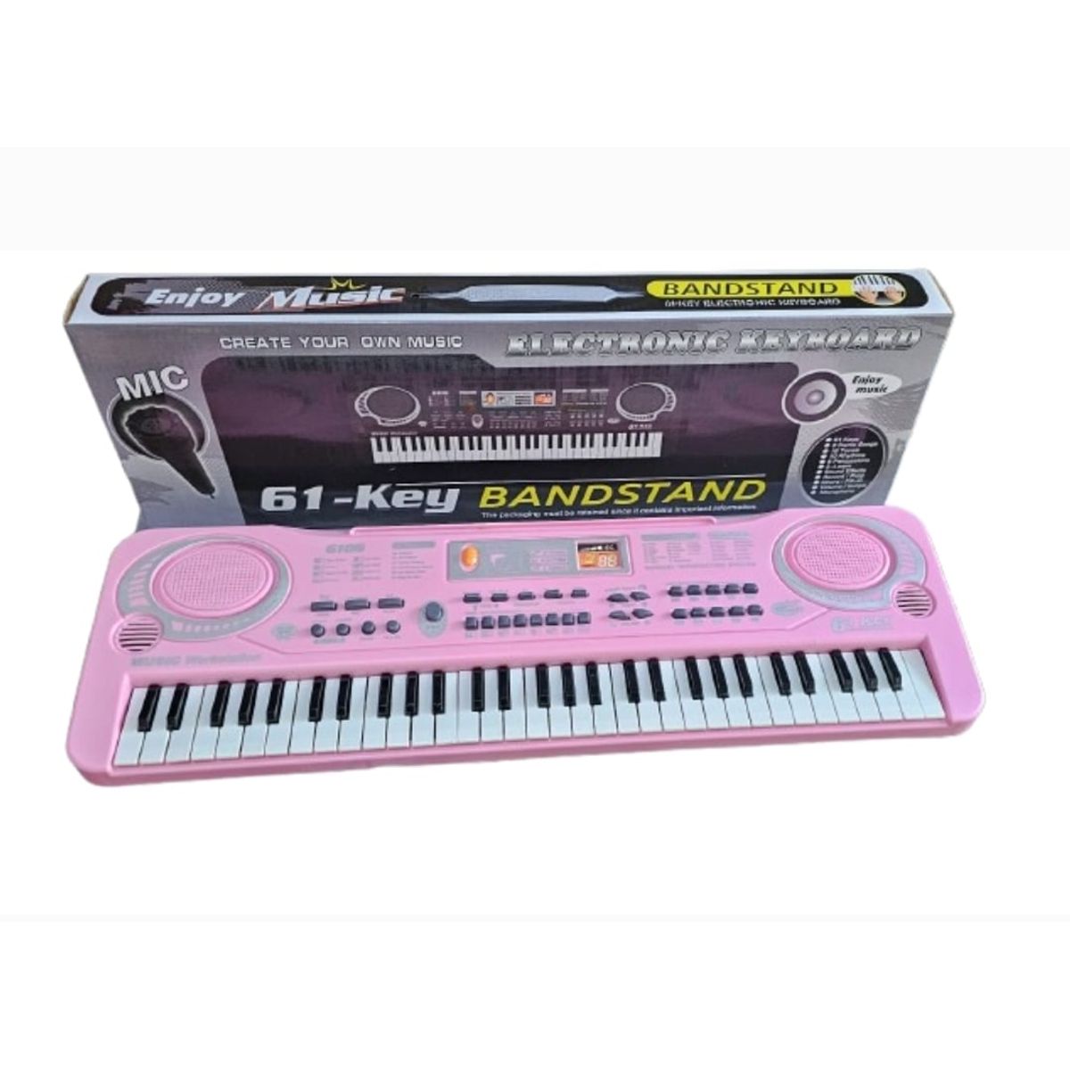 GENERICO - Piano juguete niña 61 teclas rosado 54 cm