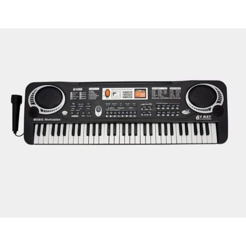 GENERICO - Piano juguete niño 61 teclas negra 54 cm