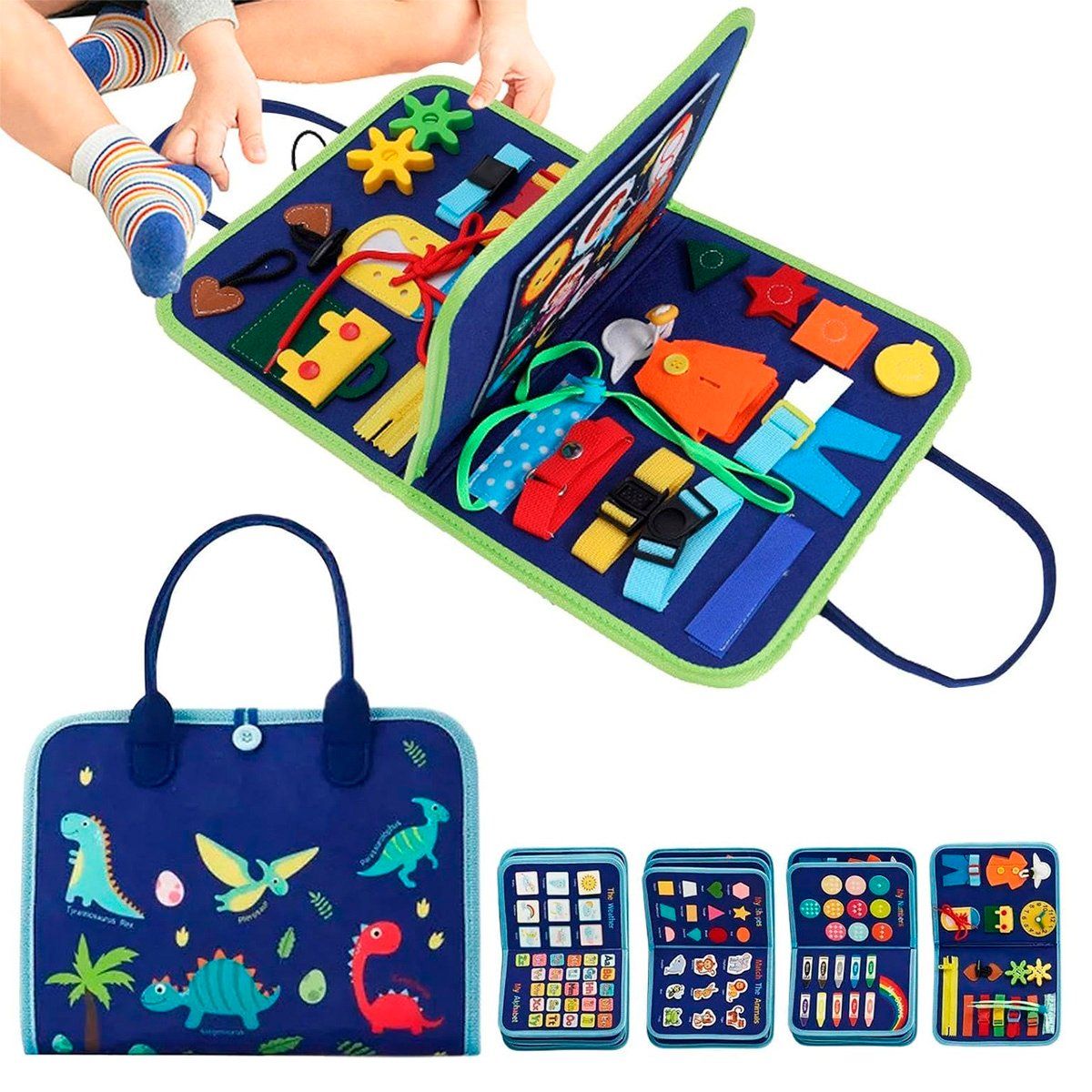 GENERICO - Libro De Juguetes Sensoriales Montessori Para Bebé - Azul