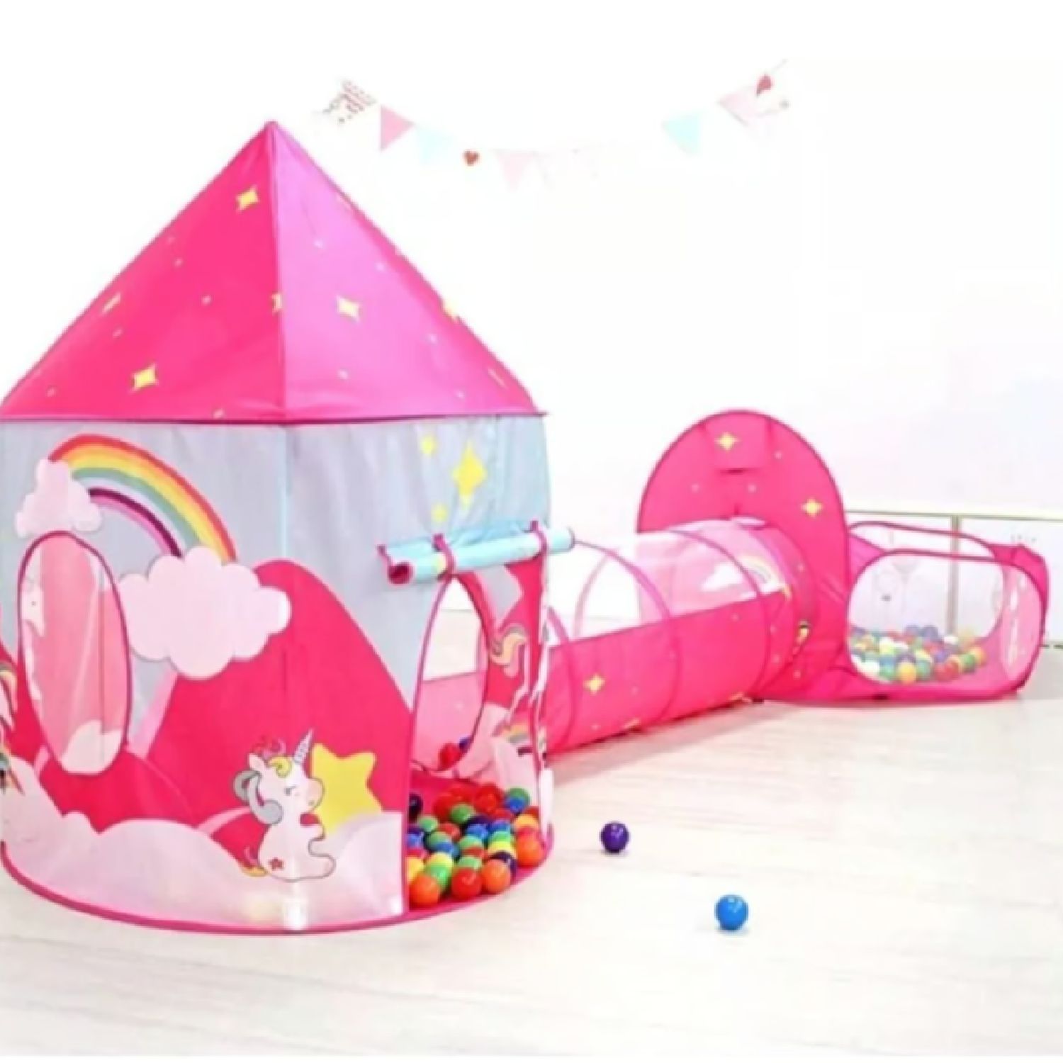 Carpa De Juegos Infantil Con 550 Bolas De Colores – Multicolor, De Poliéster Y Acero, Plegable Y Fácil De Guardar, Para Interior Y Exterior