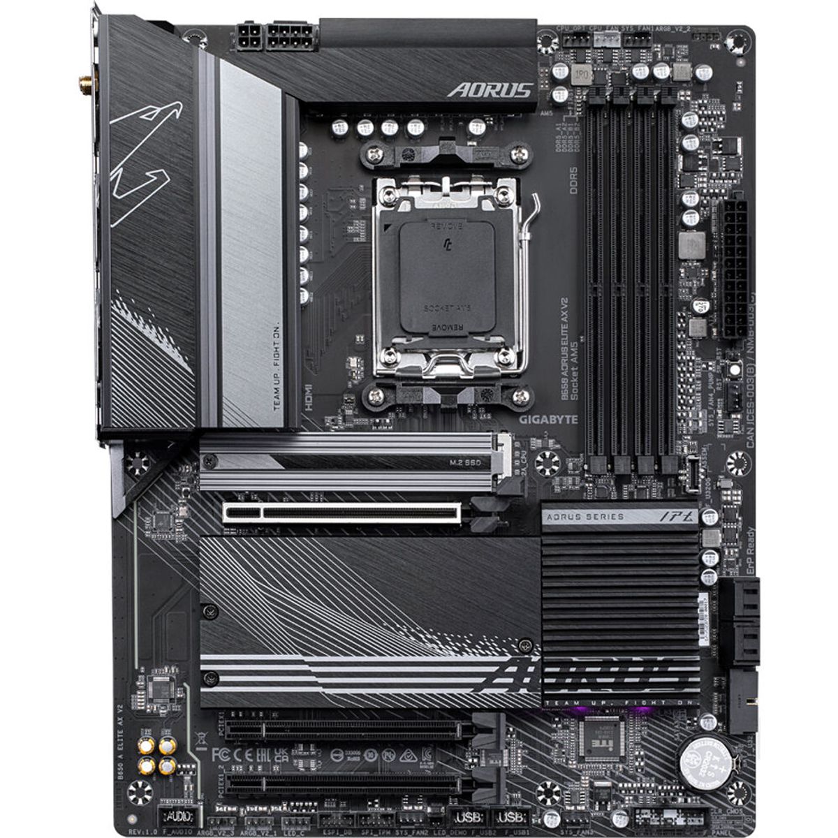 GIGABYTE - Tarjeta Madre Gigabyte B650 Aorus Elite V2 AX AM5 DDR5 Wi-Fi ATX