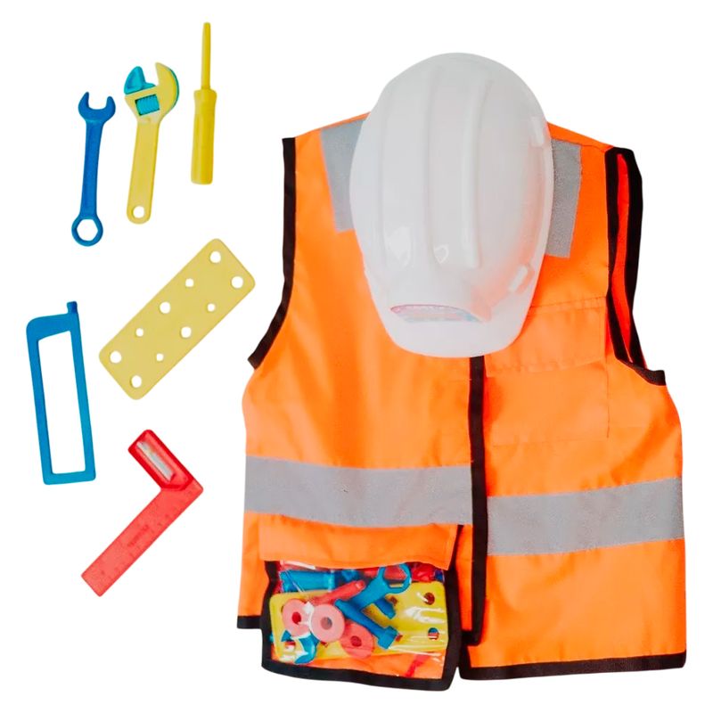 GENERICO - Set Juego De Ingeniero Chaleco Herramientas + Casco Niños