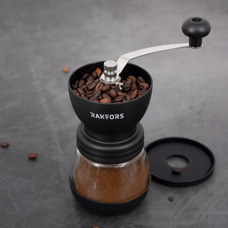RAKTORS - Molino De Café Manual Moledor Cafe En Vidrio Raktors 120grms