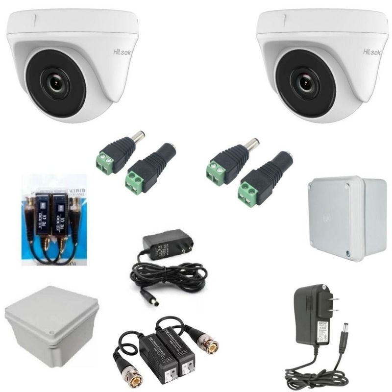 HILOOK - Kit Hilook 2 Cámaras de Seguridad THC-T120-PC + Accesorios