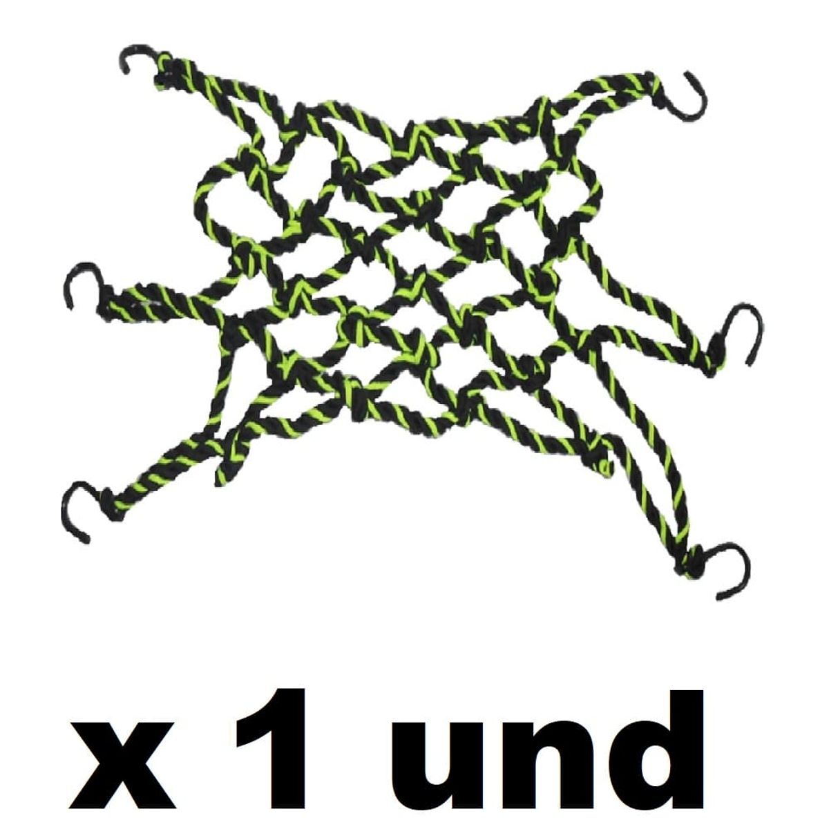 SENA - Pulpo Malla Negra Con Verde Elástica Trenzada Para Moto