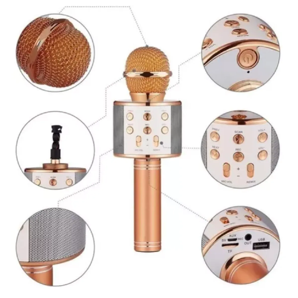 GENERICO - MICROFONO KARAOKE BLUETOOTH INALAMBRICO MICRFONO INALAMBRICO