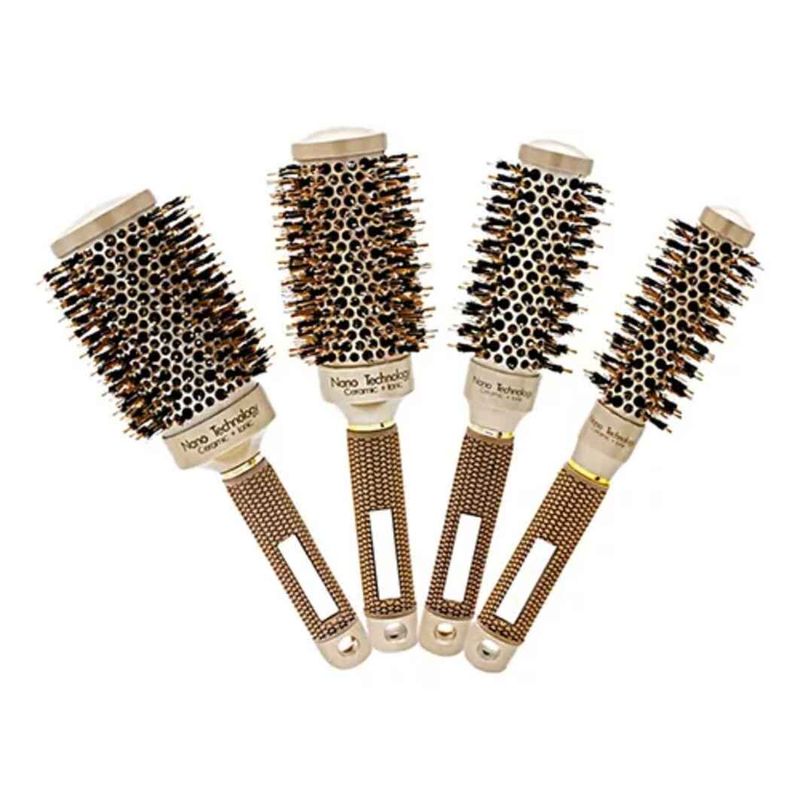 GENERICO - Set X 4 Cepillos Térmicos Nano Ceramica Dorados Profesional