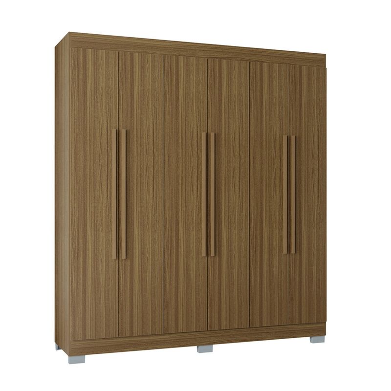AKIVOY - Closet 6 Puertas Barcelona 202x180x47 Color Castaño
