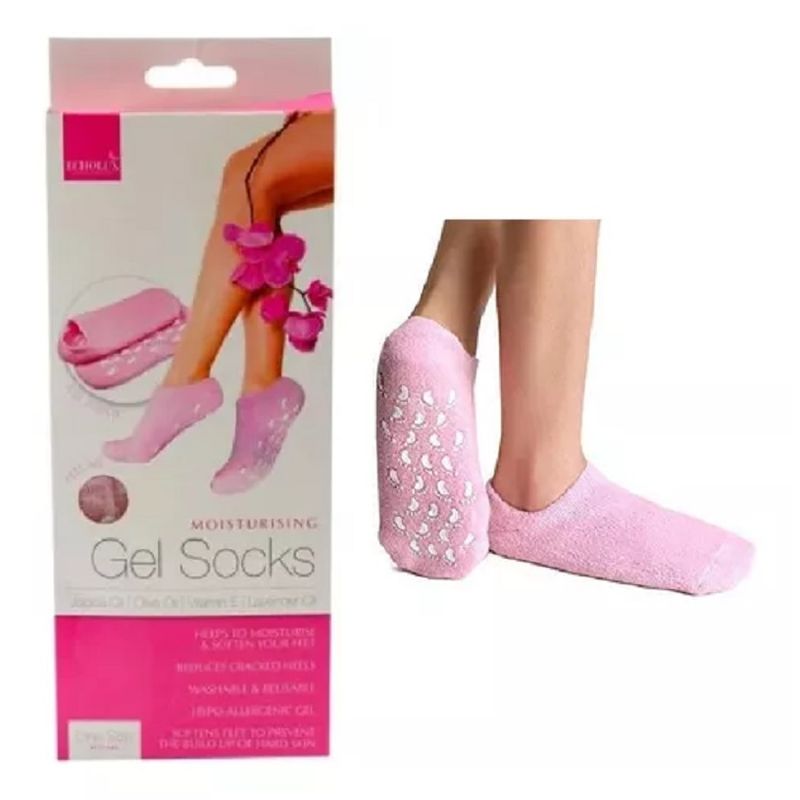 GENERAL - Medias Calcetines Hidratante Humectante Pies Talones Spa Yoga Rosa