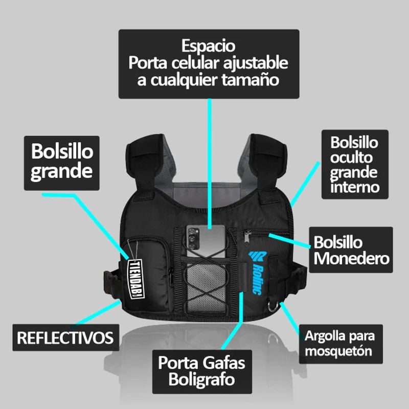 GENERICO - Pechera Porta Celular grabar Moto️Ciclacaminata‍️️ ROLINC