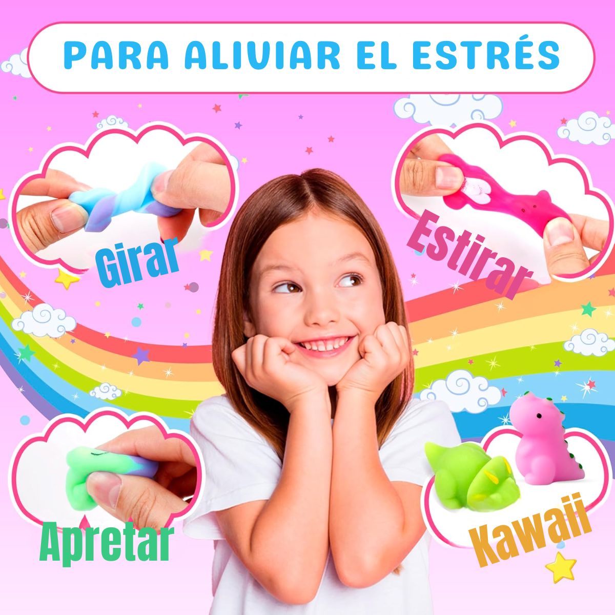 GENERICO - 20 Squishies Juguete Antiestrés Relajante Mini Mochi Kawaii