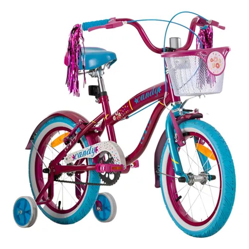 GW - Bicicleta para niñas Gw Candy Rin 16 Purpura Azul