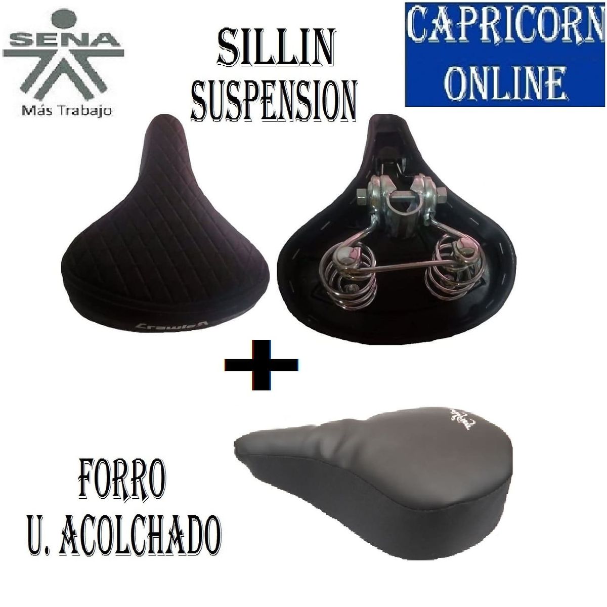 SENA - Kit Sillín  Acolchado + Forro Ultra Acolchado suspensión