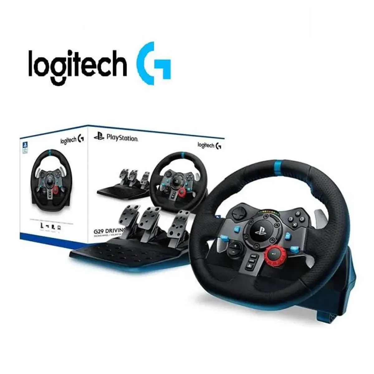 LOGITECH - Timón + pedales Logitech G923 para Ps3 Ps4 Ps5 y PC