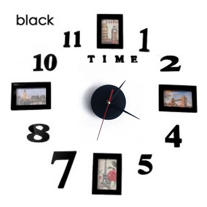 GENERICO - Reloj de pared tamaño pequeño 50cm x 50cm números y cuadros