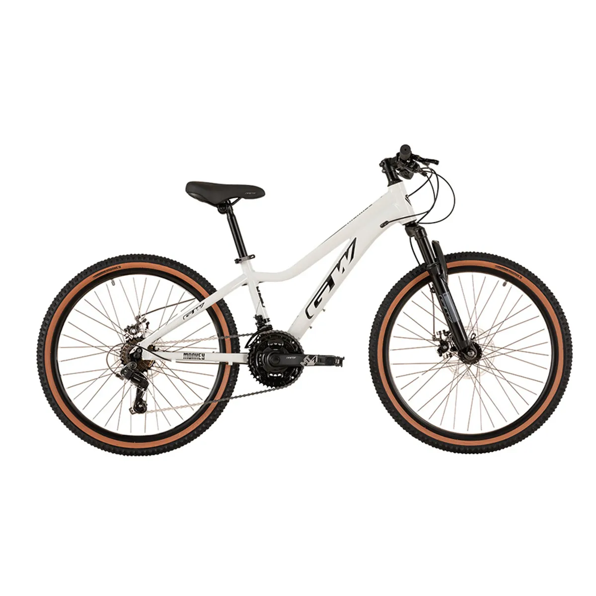 GW - Bicicleta de Montaña Rin 24 GW Monkey Blanco Negro MTB