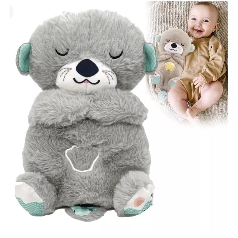 GENERICO - peluche infantil de apego sonido y luz gris