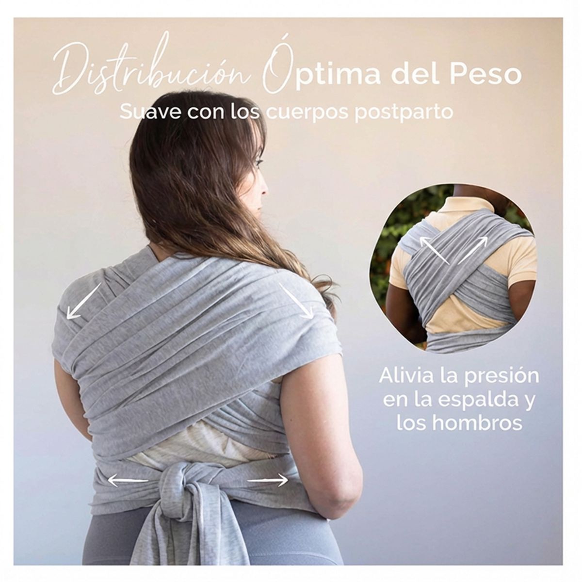 JON DI GROUP SAS - Fular Elástico JonDi Cargador Canguro Para Bebé Premium Gris