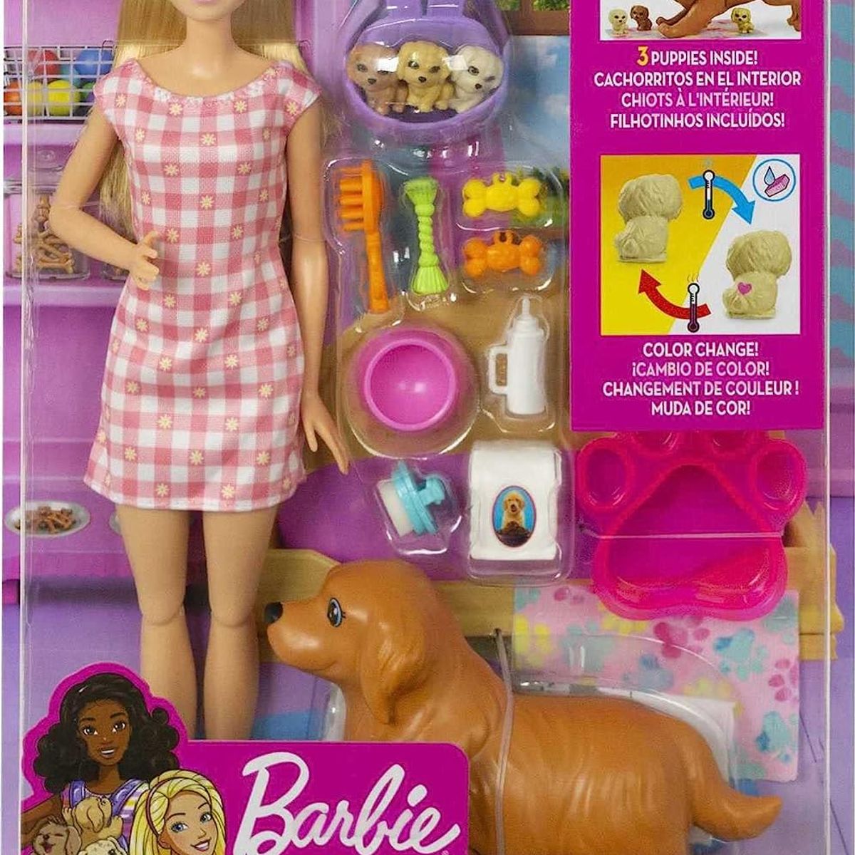 BARBIE - Barbie Set Cachorritos Recién Nacidos Perritos
