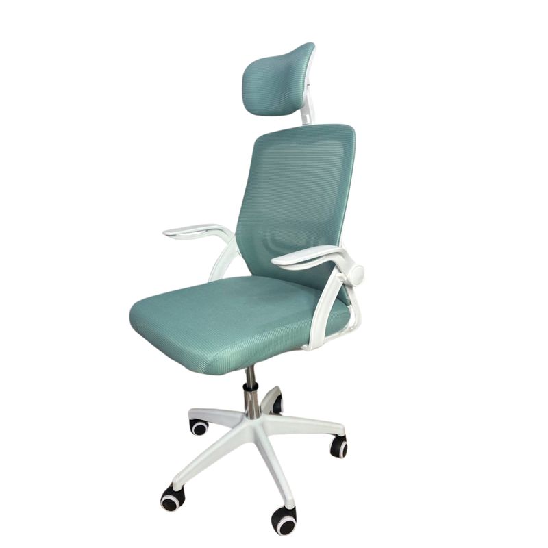GENERICO - Silla De Oficina Escritorio Tela Malla Con Apoya Brazos Azul