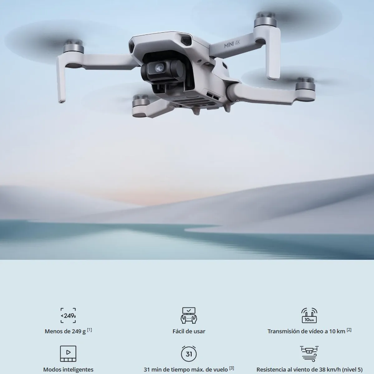 DJI - Drone DJI MINI 4K UHD - Combo 3 Baterias - Control RC-N1C - HUB Carga