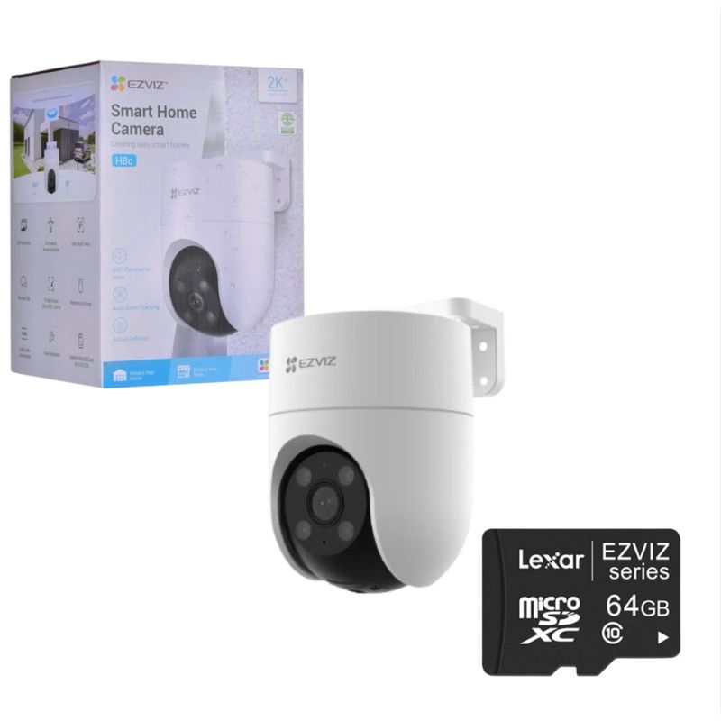 EZVIZ - Combo Ezviz Cámara de seguridad H8C 2MP4MM + MICROSD 64GB