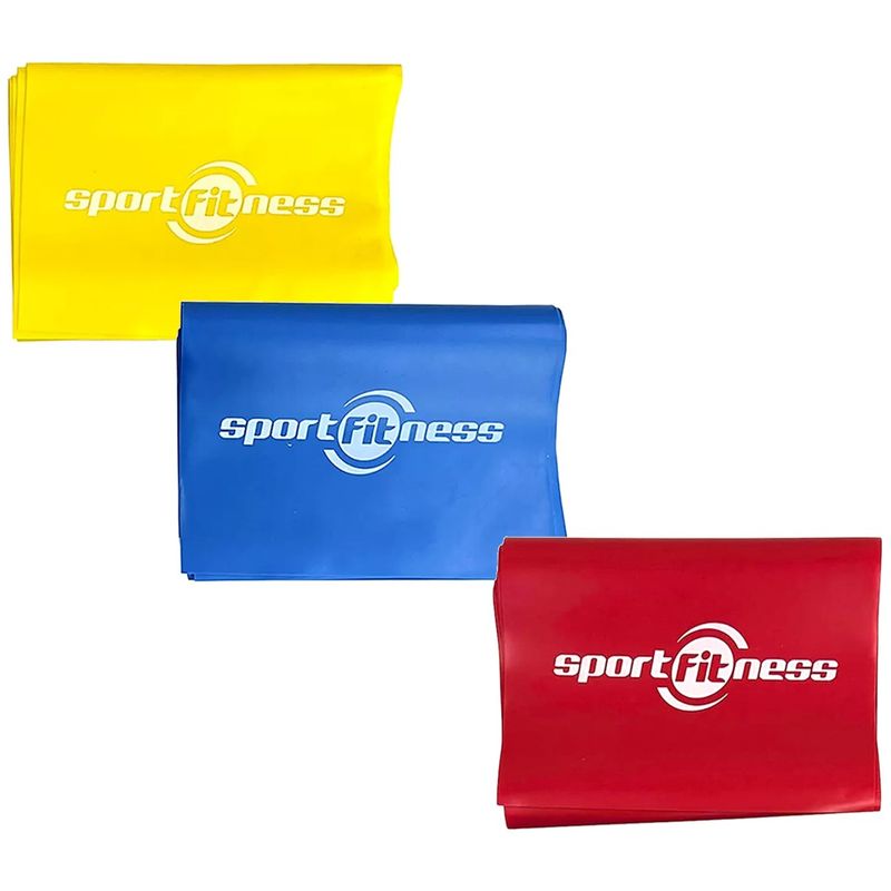 SPORT FITNESS - Bandas Therabands Sportfitness Elásticas Kit 3 Resistencia