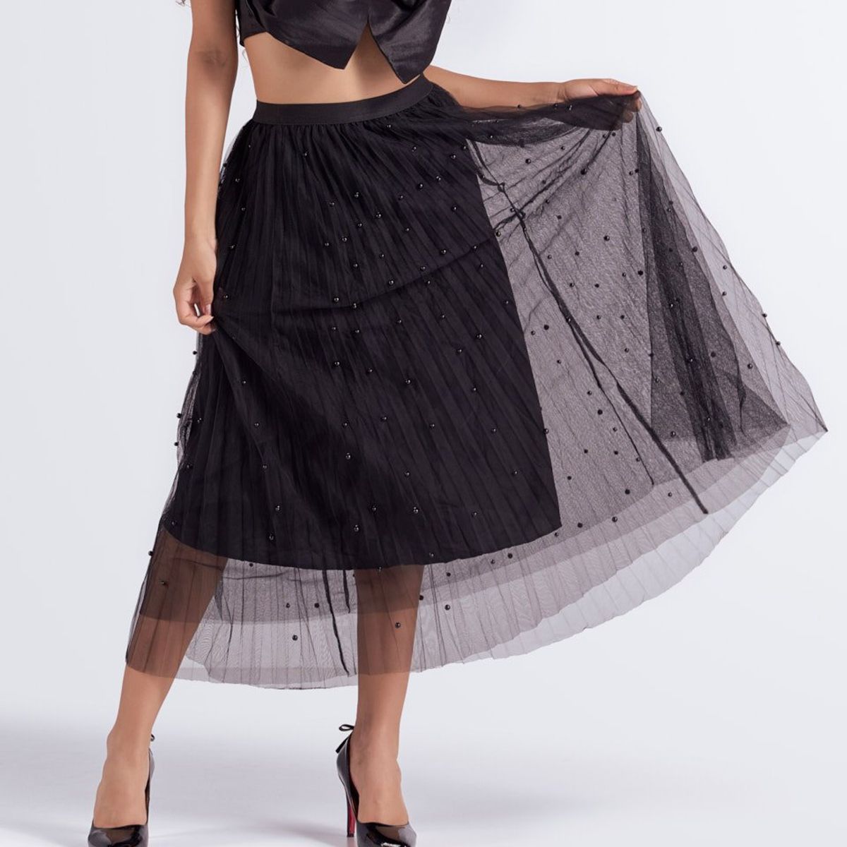 DEREK - Falda Para Mujer Plisada En Tul Derek