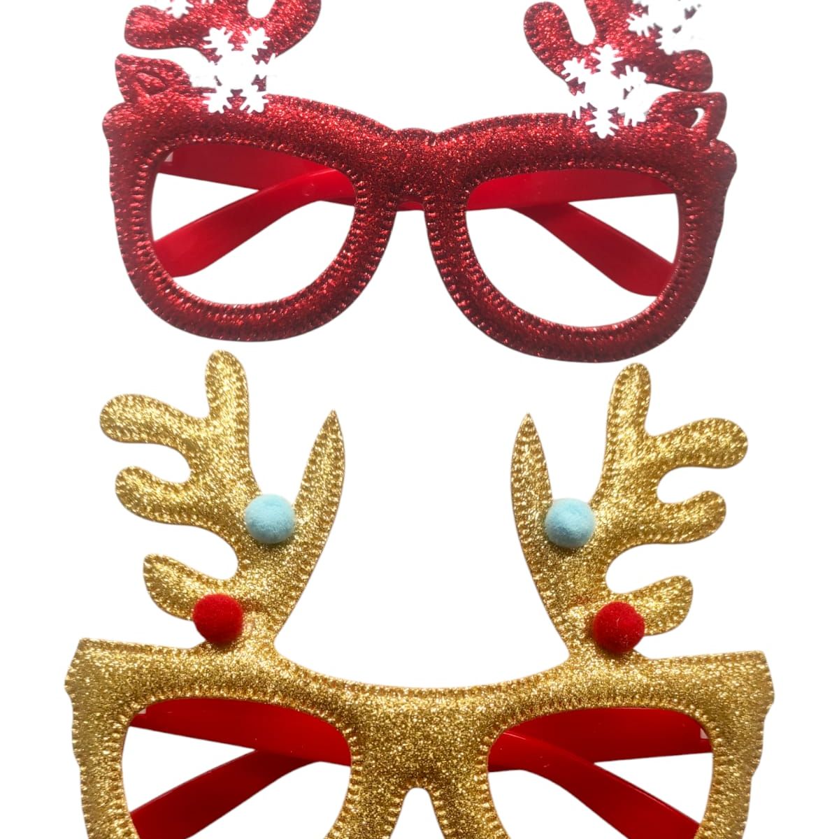 GENERICO - 3 gafas Navidad Con Diseño Reno papa noel dia velitas café