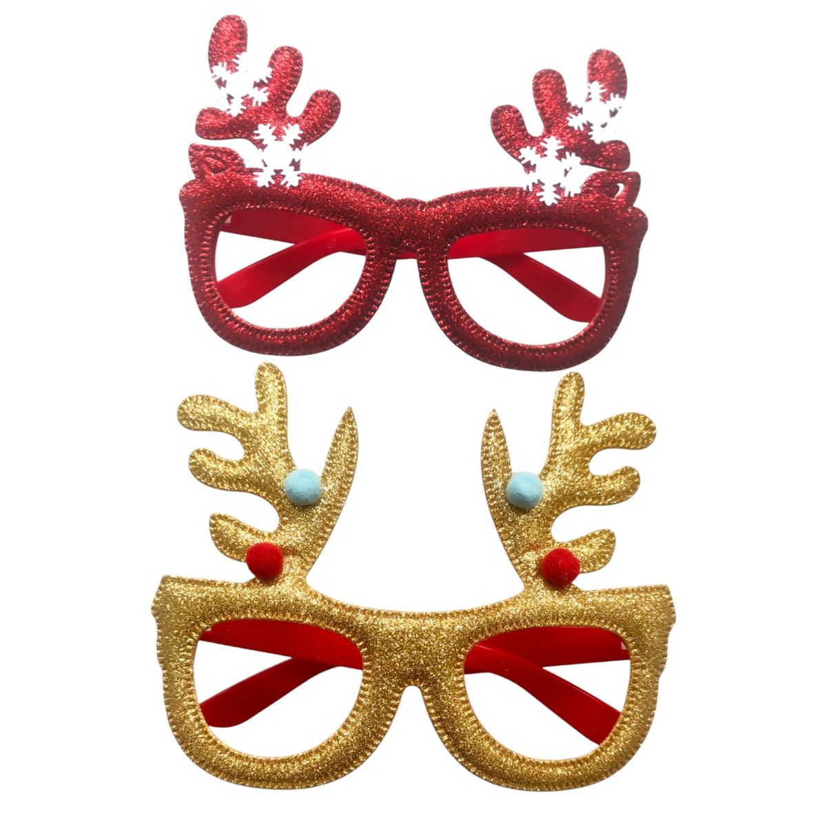 GENERICO - 3 gafas Navidad Con Diseño Reno papa noel dia velitas café