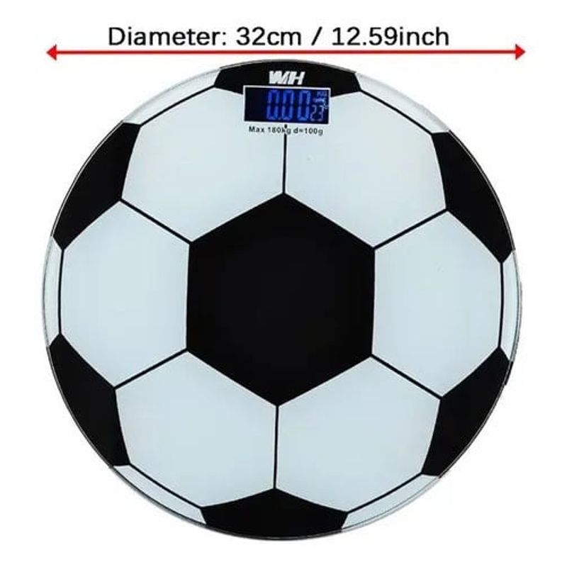 DANKI - Bascula Balon Futbol Balanza Digital Pantalla LCD Electronica Blanco