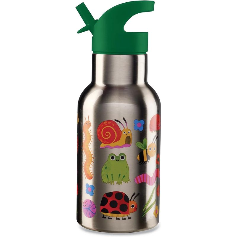 CROCODILE CREEK - BOTELLA PARA NIÑAS - ACERO INOXIDABLE - ANIMALES DEL JARDÍN