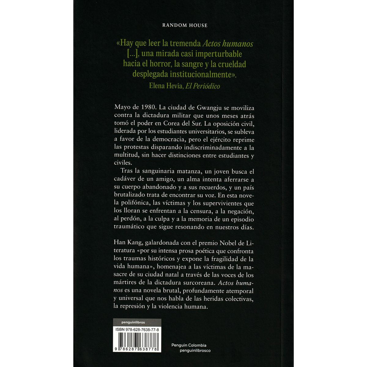 PENGUIN RANDOM HOUSE - Actos Humanos. Han Kang