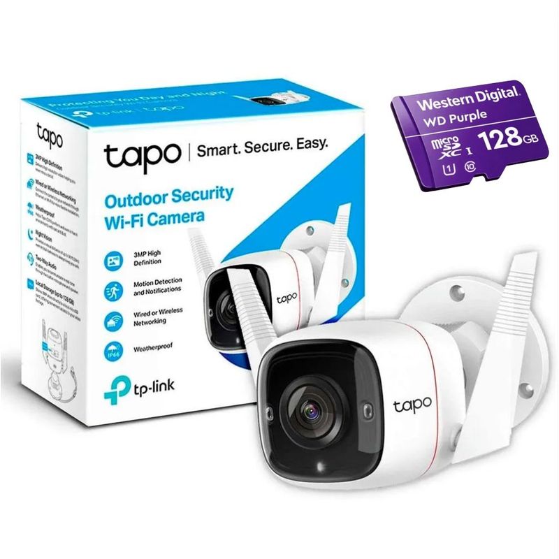TP LINK - Combo Cámara TPLINK TAPOC310 + MicroSD 128GB Western Digital